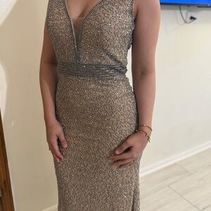 Elegant Beaded Evening Gown
